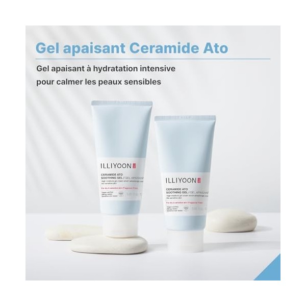 ILLIYOON Ceramide Ato Gel Apaisant 175ml, Lotion gel rafraîchissante très hydratante pour les peaux sensibles sèches et fatig