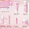 Sakura Kit de soin du visage, 11 pièces haute hydratation Sakura, toner, sérum, crème pour les yeux, baume à lèvres et masque...