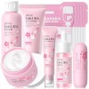 Sakura Kit de soin du visage, 11 pièces haute hydratation Sakura, toner, sérum, crème pour les yeux, baume à lèvres et masque...