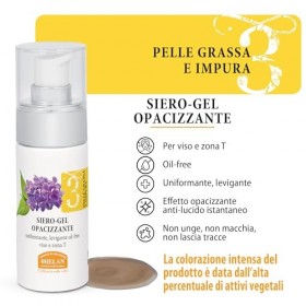 Helan Linea Viso 3 – Sérum Visage Gel Opacifiant et Lissant pour Peaux Grasses et Impures, avec Argile Blanche, Zinc, Cannell