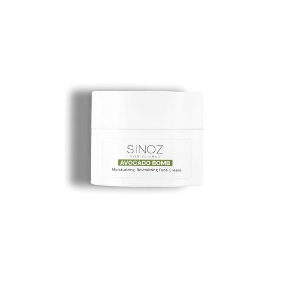 Sinoz Avocado Bomb Crème Hydratante Visage 50 ml | Huile d’Avocat, Niacinamide & Squalane | Formule Vegan