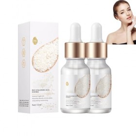 Dyceittdia 2PCS Sérum de Riz, Essence de Riz Anti-rides, Réparer la Barrière Cutanée, Réduire la Pigmentation, Hydrate et Nou