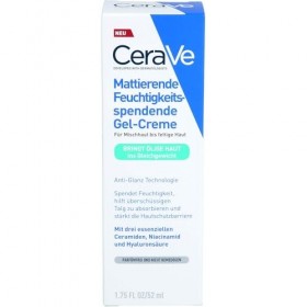 CeraVe Crème gel matifiante hydratante pour peaux grasses et grasses - Avec acide hyaluronique, céramides et niacinamide - Hy
