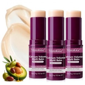 Calcium Volume Multi Balm, Stick Baume Multi-Usage au Calcium, Baume Volumisant au Calcium, Stick Hydratant au Collagène Coré