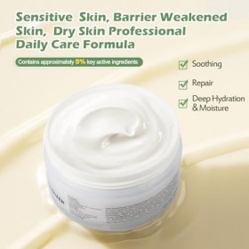 Crème hydratante apaisante pour les peaux sensibles sèches et affaiblies, soulage les rougeurs, les démangeaisons, les rides 