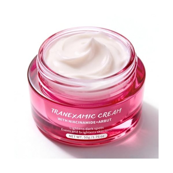 Crème visage à lacide tranexamique, à la niacinamide, aux céramides et à la vitamine B12, pour une peau uniforme, hydratée e