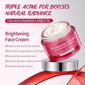 Crème visage à lacide tranexamique, à la niacinamide, aux céramides et à la vitamine B12, pour une peau uniforme, hydratée e