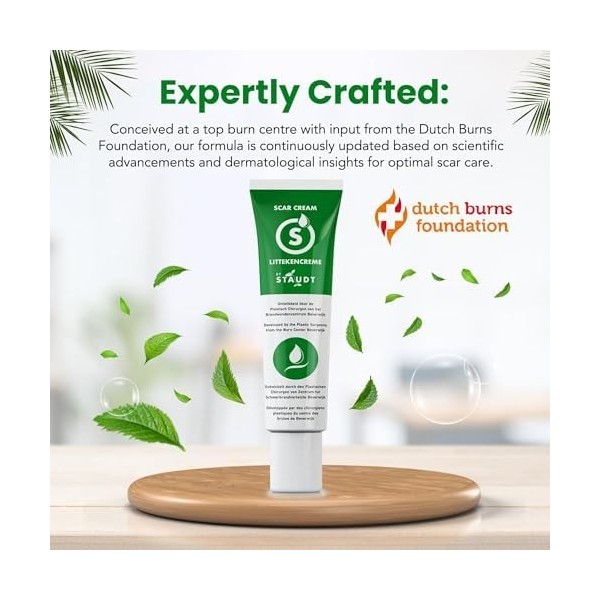 Staudt Premium Scar Cream - Formula with Vitamin E, Honey, Hyaluronic Acid & Silicone - Scar Treatment for Old & New Scars, S