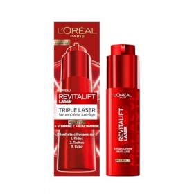 LOréal Paris - Sérum-Crème Anti-Âge - Réduit les Rides, les Taches et Redonne de lÉclat - Tous Types de Peau - Enrichi en M