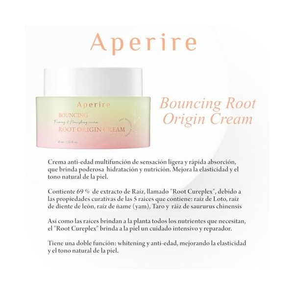 Aperire Super Origin Bouncing Root Cream 45ml – Crème hydratante et réparatrice barrière cutanée