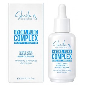Sheila Cosmetics Hydra Pure Complex - Sérum Visage Hydratant et Répulpant avec Acide Hyaluronique à 3 Poids, Vitamine C Stabi