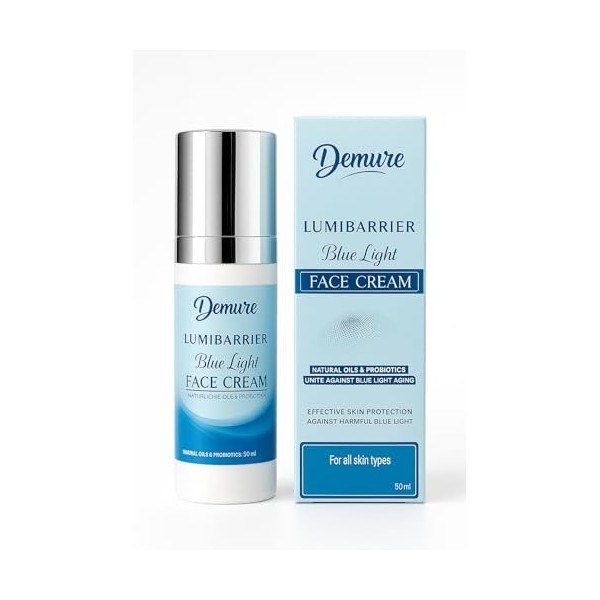 Demure LumiBarrier - Crème de jour anti-âge - 50 ml - Hydratante avec vitamines C&E, probiotiques, végétaliens