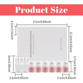 QOCUILC Kit Micro-aiguillage Visage Anti-Âge - Système de Micro-infusion avec 6 Sérums et 2 Rouleaux, Lisse les Rides