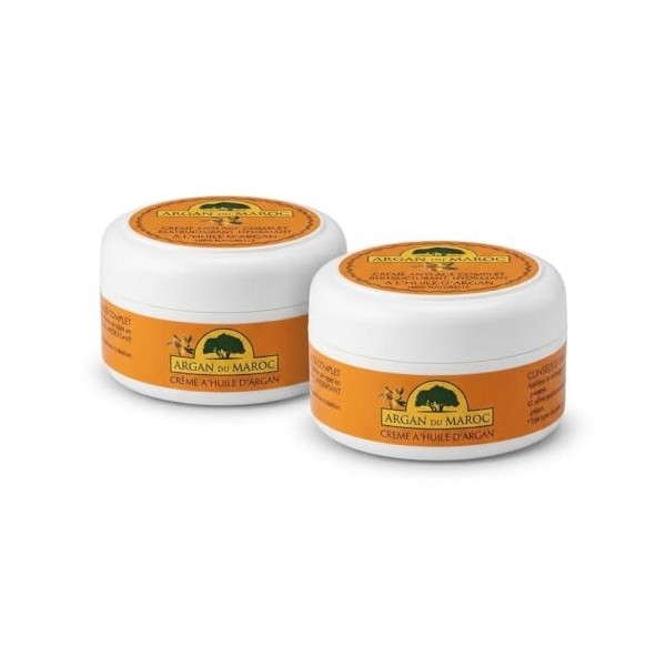 Argan du Maroc – Crème Hydratante Visage & Corps – Soin Nourrissant à l’Huile d’Argan – Peau Douce & Hydratée – Lot de 2
