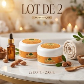 Argan du Maroc – Crème Hydratante Visage & Corps – Soin Nourrissant à l’Huile d’Argan – Peau Douce & Hydratée – Lot de 2