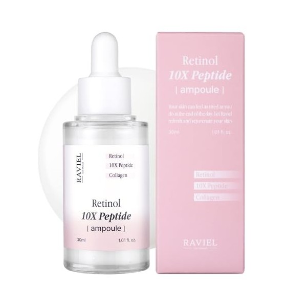 RAVIEL Retinol Lot de 10 ampoules peptidiques 30 ml