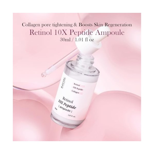 RAVIEL Retinol Lot de 10 ampoules peptidiques 30 ml