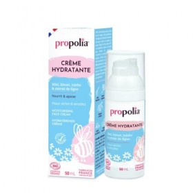 PROPOLIA - Bio - Crème Hydratante Visage Peaux Sèches et Sensibles – Miel, Bleuet, Karité, Figue & Jojoba – Cosmos Organic – 