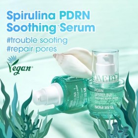 SOME BY MI PDRN Spiruline Sérum réparateur apaisant – 50 ml – Sérum coréen végétalien PDRN pour le visage – Calme les rougeur
