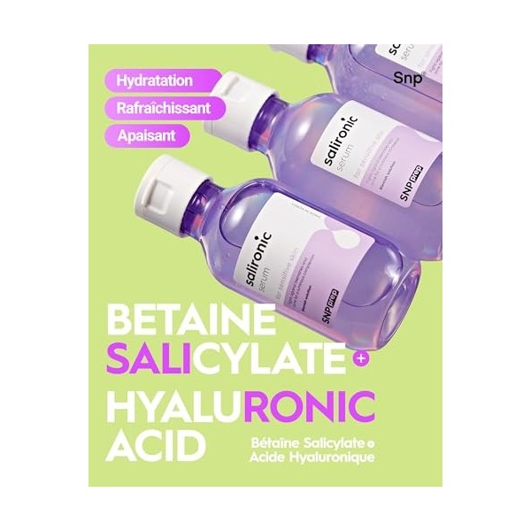 SNP Prep Salironic Serum – Sérum visage coréen avec BHA, Houttuynia Cordata, Camomille, Squalane et Acide Hyaluronique pour h