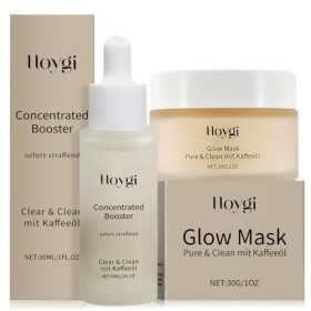 Soins de Nuit Anti Rides, Glow Mask avec lhuile de Café, Concentrated Booster, Crème de Nuit Redensifiante, Éduit les Pores ...