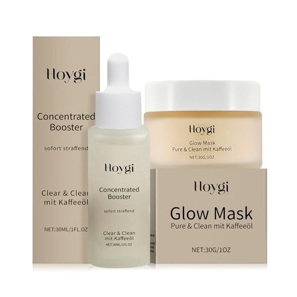 Soins de Nuit Anti Rides, Glow Mask avec lhuile de Café, Concentrated Booster, Crème de Nuit Redensifiante, Éduit les Pores ...