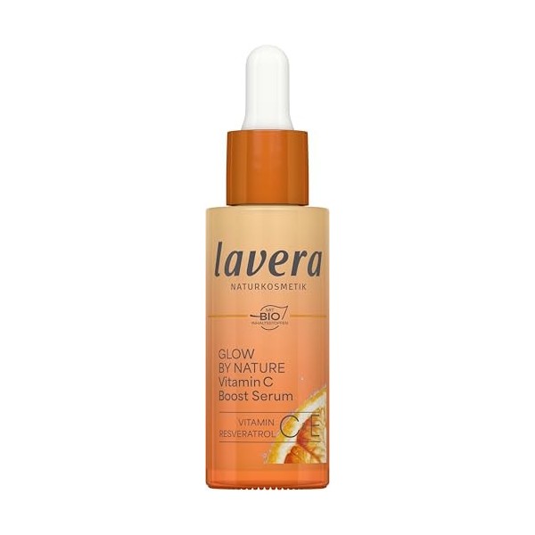 lavera Glow By Nature Booster éclat vitamine C Sérum visage - estompe les taches pigmentaires et les marques d’acné - neutral