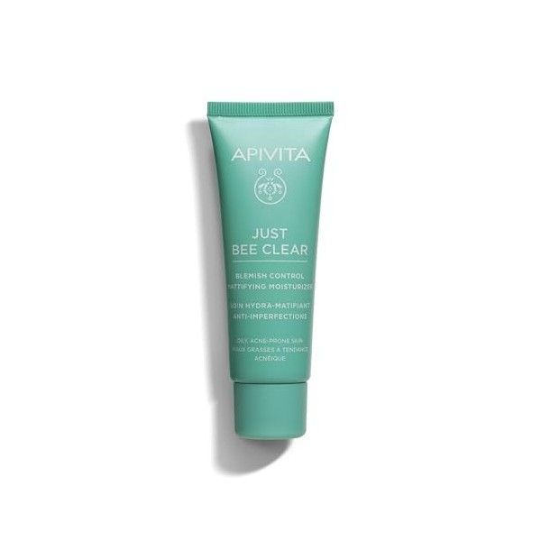 Apivita Just Bee Clear Crème Hydratante Matifiante Anti-Imperfections Pour Peaux Grasses, Acné, Imperfections Et Boutons 40ml