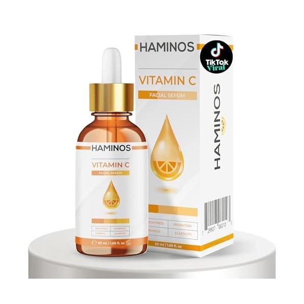 Sérum Vitamine C avec Niacinamide, Acide Hyaluronique et Peptides – Éclat, Fermeté, Hydratation Intense, Anti-Taches et Antio