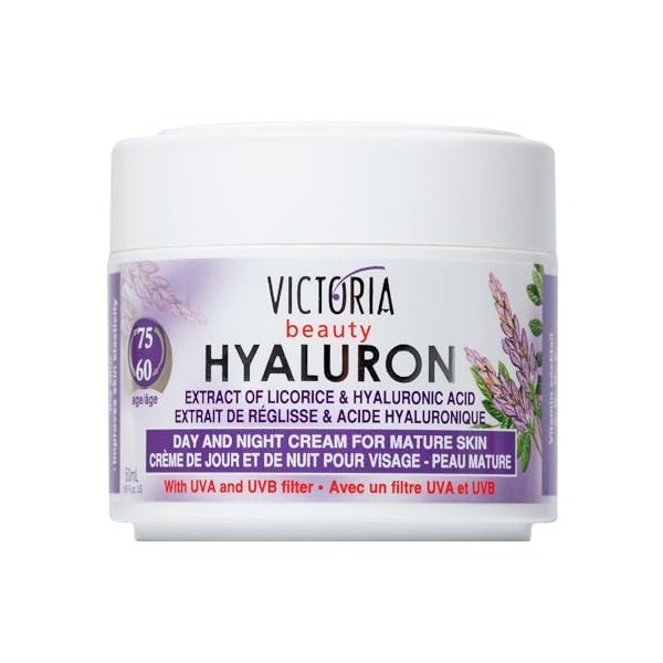 Victoria Beauty Crème anti-âge à lacide hyaluronique contre les rides et les cernes, crème pour le visage à lacide hyaluron C...