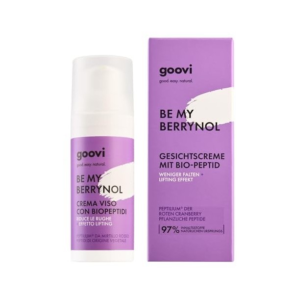 GOOVI Be Me Berrynol Crème anti-âge pour le visage avec biopeptides - Soin raffermissant du visage à lacide hyaluronique - 5