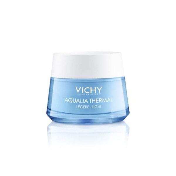 Vichy, Aqualia Thermal, Crème Légère Réhydratante, Peaux Sensibles, Hydratation 48H, 97% dIngrédients dOrigine Naturelle, E