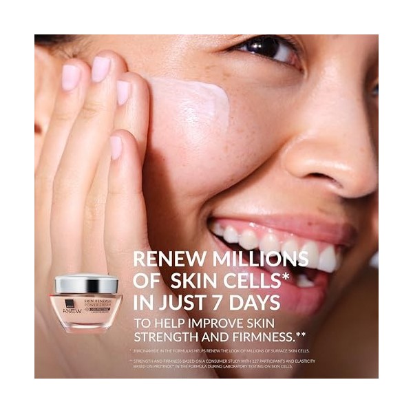 Avon Anew Skin Renewal Power Cream 50 ml, formulée avec la technologie Protinol, stimule le collagène et active le renouvelle