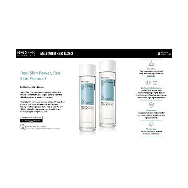Neogen Dermalogy Real Ferment Micro Essence 150 ml. Premium Real Ferment Micro Essence K Beauty 