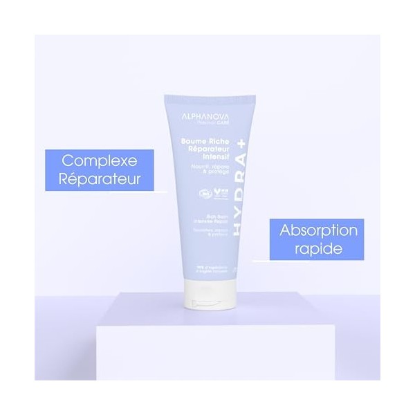 ALPHANOVA THERMAL CARE - Baume Riche Réparateur Intensif HYDRA+ -Acide hyaluronique - Naturel - Certifié Bio - 200ml