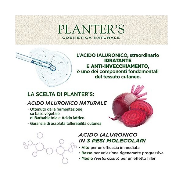 Planters Acide Hyaluronique Anti-Age Sérum Pur Concentré Soin Visage 15 ml