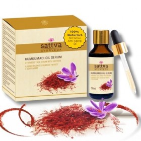 Sattva Ayurveda Kumkumadi Huile Sérum au safran - Huile ayurvédique anti-âge pour le visage contre les taches pigmentaires et