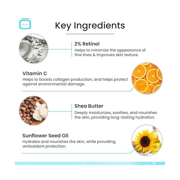 OMIC Advanced 2% Retinol Face Cream, 1 fl oz, Rejuvenates Skin, Increases Turnover - Brightening Cream - Moisturizing Beauty 