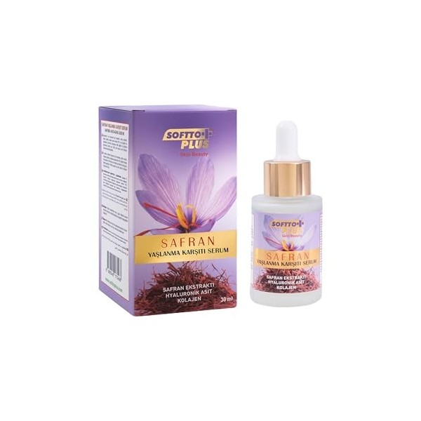 Softto+Plus Sérum anti-âge avec extrait de safran, collagène et acide hyaluronique 30 ml