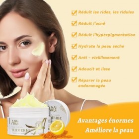 ANAiRUi Crème au Curcuma, Crème à la Vitamine C pour le Visage et le Corps, Hydratant Facial au Curcuma pour les Taches Sombr
