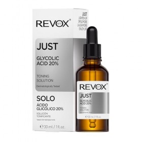 REVOX B77 - Just Glycolic Acid 20%, 30 ml, Sérum à l’Acide Glycolique, Tonifiant, Exfoliant Visage, Améliore Texture, Unifie ...