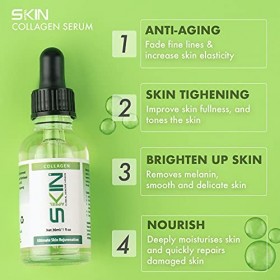 Skinapeel Sérum de collagène 30 ml 1 fl. OZ Clinique Skincare Londres Fabriqué au Royaume-Uni Utilisation avec Micro Needle D