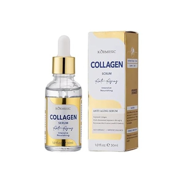 Collagène Boost Sérum Anti-âge 30 ml - Soin intensif de reconstitution de collagène, effet anti-rides, pour une peau rayonnan