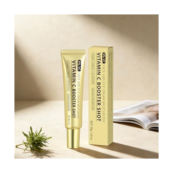 Sérum Booster de Vitamine C, Essence Éclat Anti-Rides VC, Éclaircissant, Hydratant Anti-Rides, Améliore le Teint Crème Jour e...