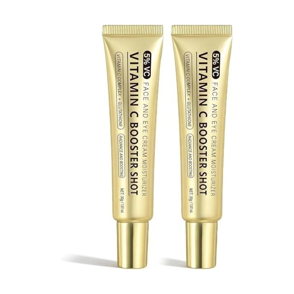 Sérum Booster de Vitamine C, Essence Éclat Anti-Rides VC, Éclaircissant, Hydratant Anti-Rides, Améliore le Teint Crème Jour e...