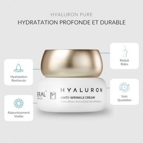 Pure Mineral - Crème Anti-Rides Hyaluron pour Tous Types de Peau - Minéraux Mer Morte, Hydratation Renforcée, Raffermit le Vi