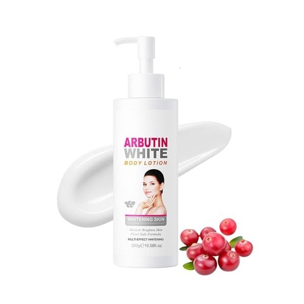 Alpha Arbutin Lotion pour le Corps éclaircissante pour la Peau avec niacinamide, Lait Eclaircissant Peau Noire, Hydratant pou...