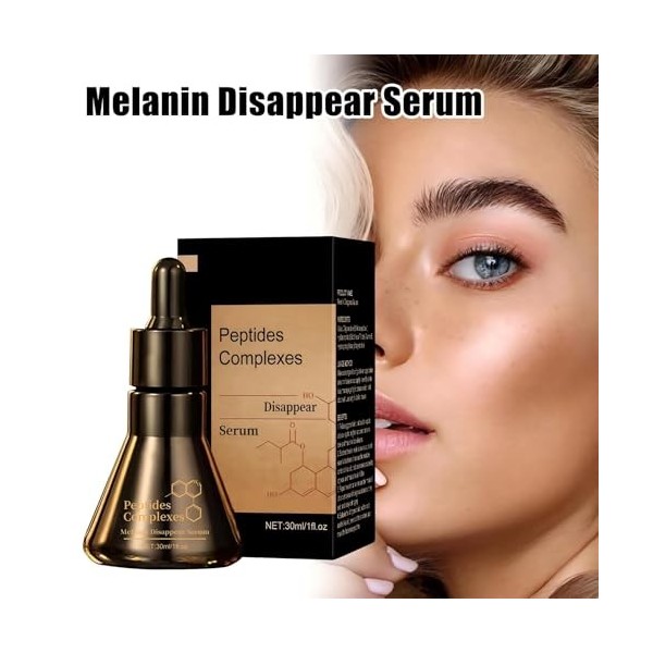 Sérum Peptide Anti-Mélanine, Unifie le Teint, Hydrate et Raffermit, Sérum Correcteur Éclaircissant Visage, Convient à Tous Ty...