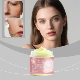 Crème de jour et de nuit au collagène, lotion hydratante multi-effets raffermissante et liftante pour le visage, améliore le ...