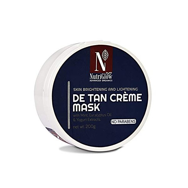 Nutriglow Advanced Organics De Tan Cream Mask with Skin Lightning, Reduce Wrinkles, Fine Lines & Fade Blemishes & Pigmentatio